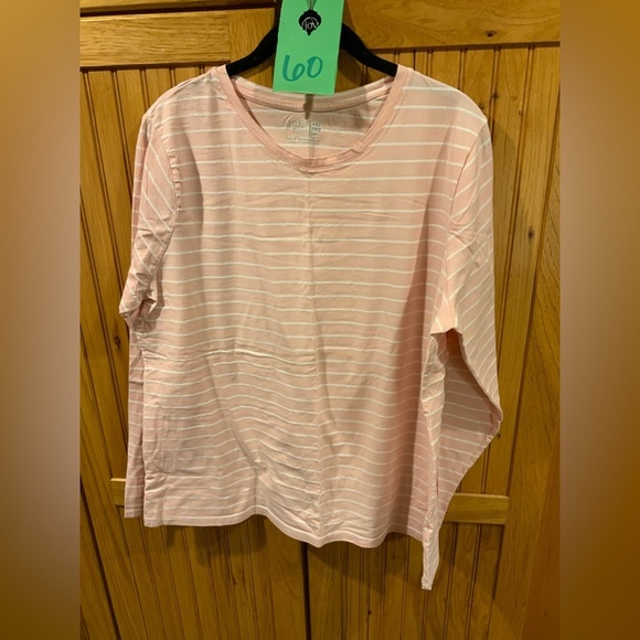 Time and Tru Tops - Time and Tru Pink Striped Women's Top
